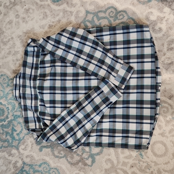 MENS WRANGLER Long Sleeve Button up Shirt BLUE & GREEN WESTERN PLAID - Picture 3 of 4